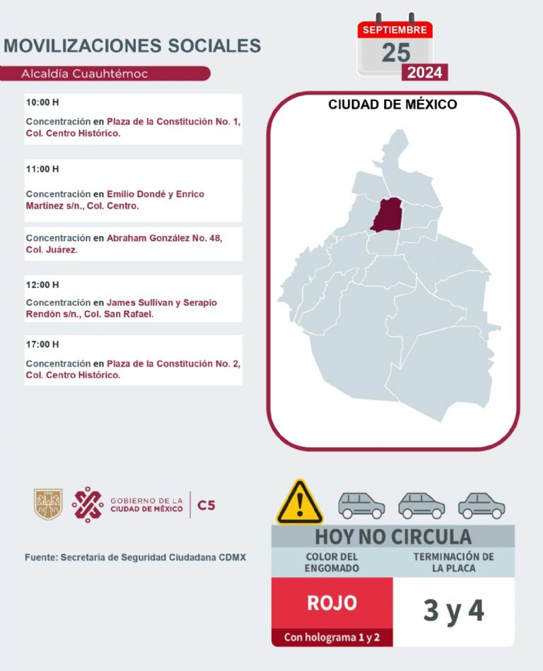 Tráfico en CDMX hoy 25 de septiembre