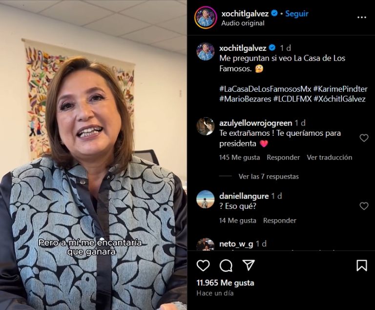 Xóchitl Gálvez revela quién quiere que gane LCDLFM
