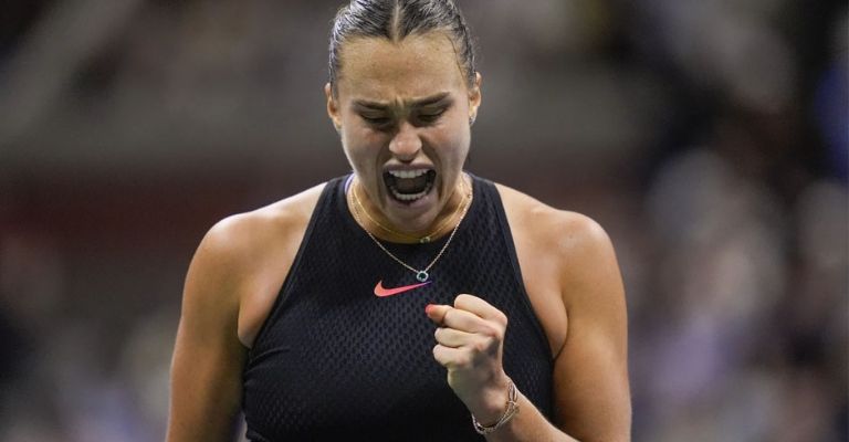 la bielorrusa festejó cada tiro ganador