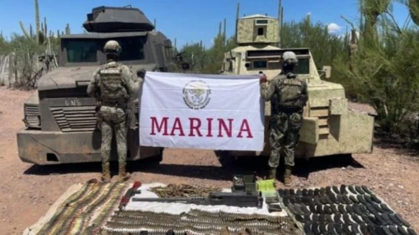 Golpe al crimen organizado en Sonora: Tras breve enfrentamiento, Marina asegura armamento