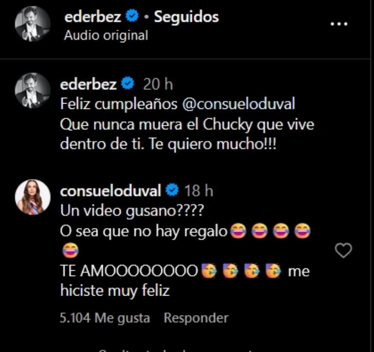 Eugenio Derbez felicita a Consuelo Duval por su cumpleaños