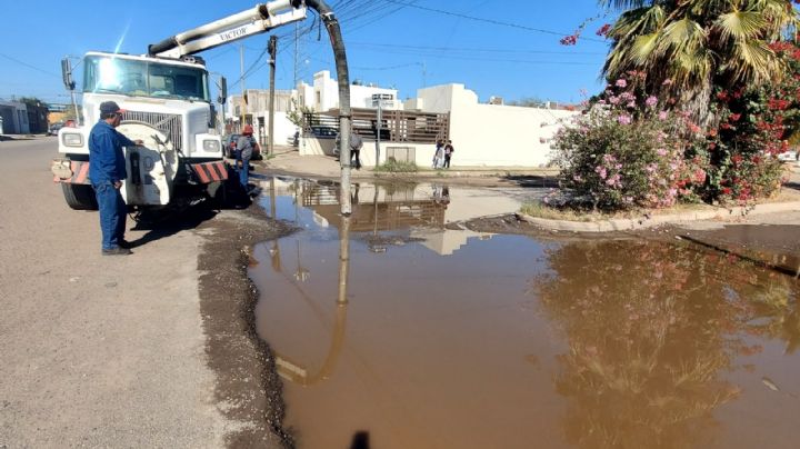 Por fin desazolvan la ‘laguna de aguas negras’ en el fraccionamiento Girasoles de Navojoa