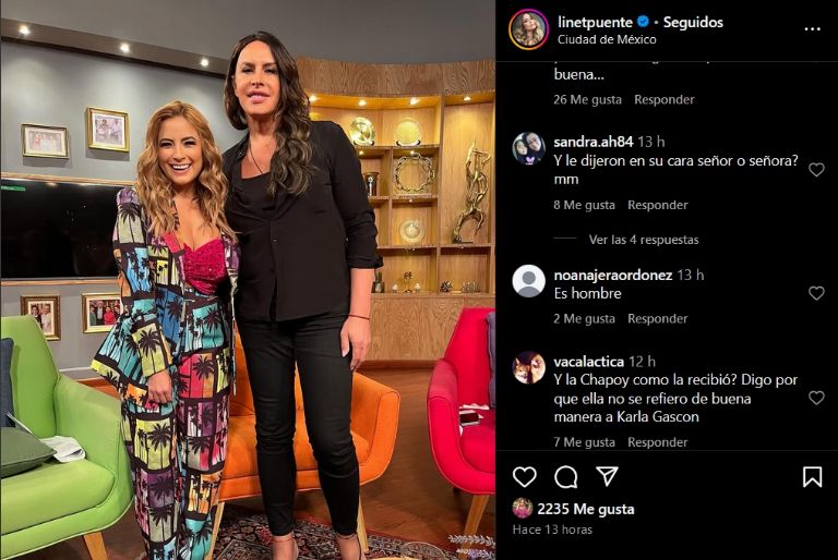 Hunden a Linet Puente por entrevista a Karla Sofía Gascón