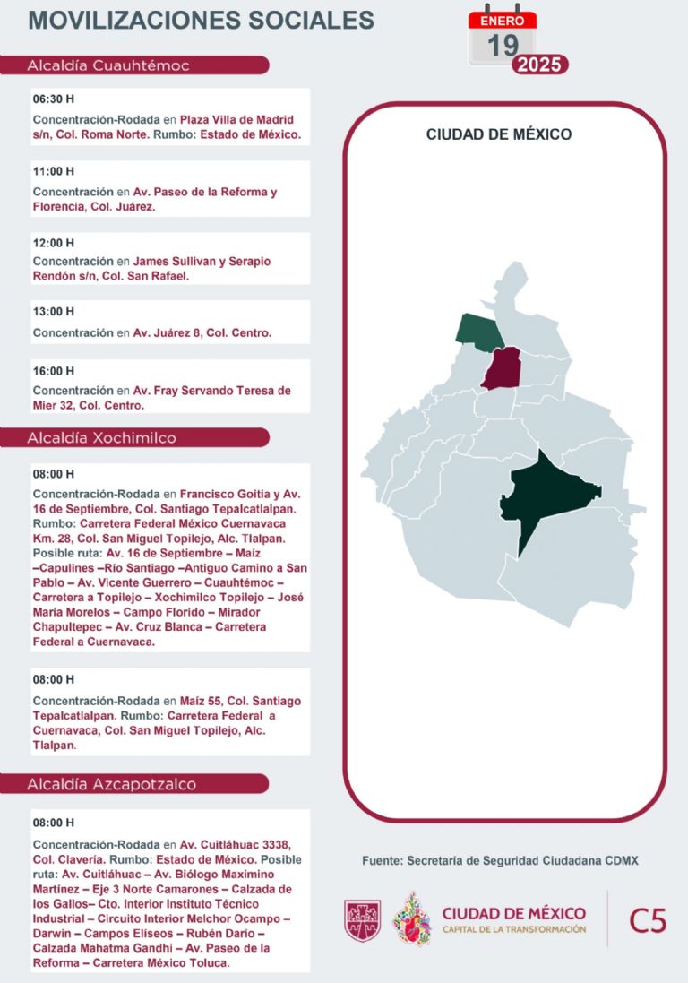 Tráfico en CDMX hoy 19 de enero