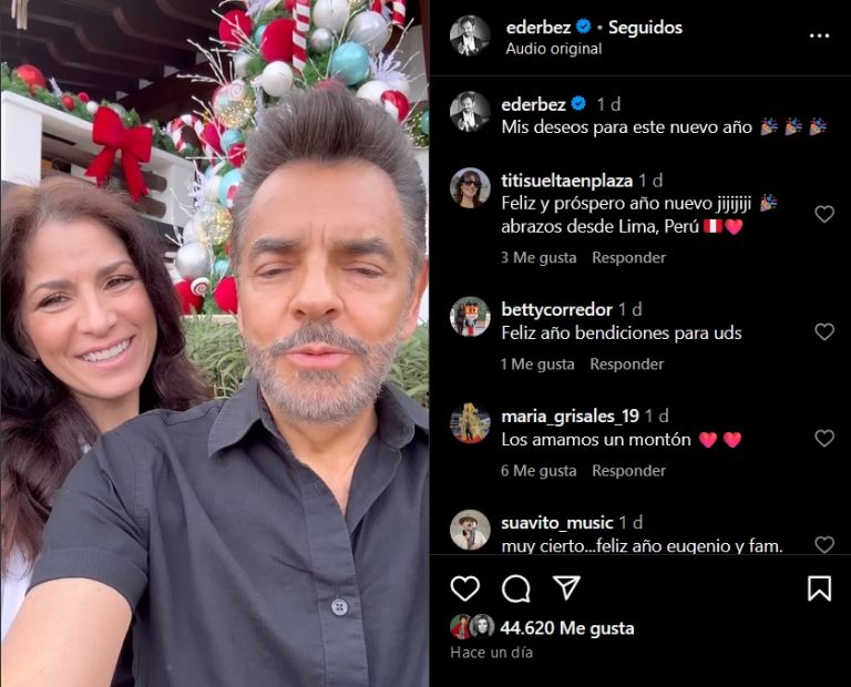 Eugenio Derbez y Alessandra Rosaldo envían mensaje de felicitación 