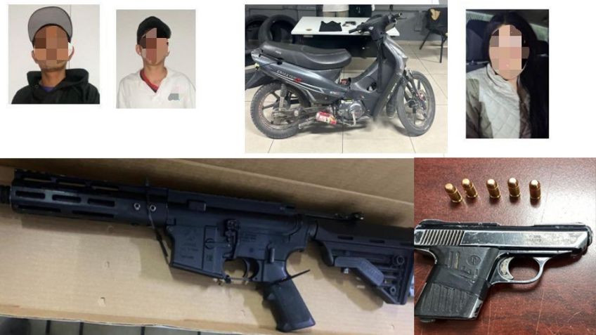 Detienen a mujer y dos hombres en Guaymas y Hermosillo; les incautan armamento y vehículo