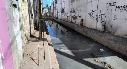 Ciudad Obregón: Callejón República de Bolivia se encuentra lleno de aguas negras