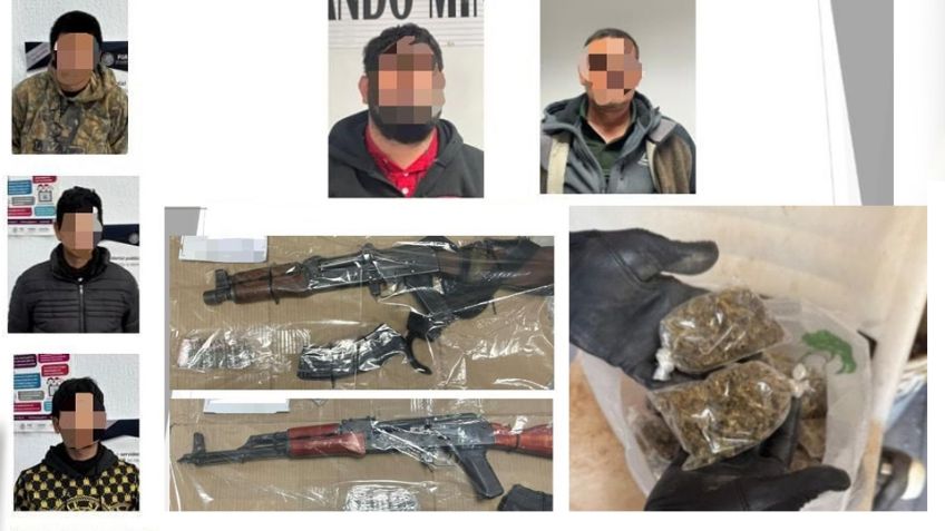 Detienen a cinco presuntos criminales en Sonora; les aseguran armas, droga y vehículos