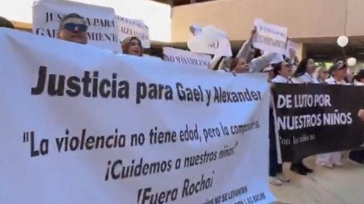 Irrumpen en oficina de Gobernador de Culiacán; claman por justicia por Gael y Alexander