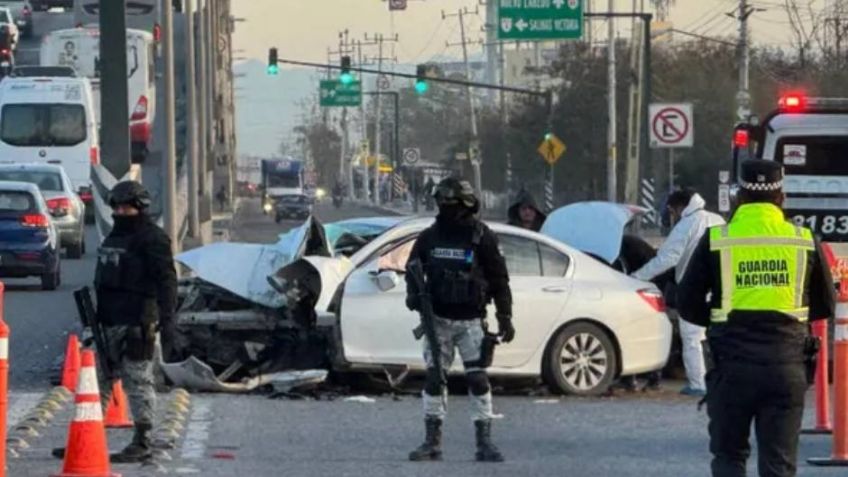 Un aparatoso accidente cobra la vida de una pareja sobre la autopista Monterrey-Laredo