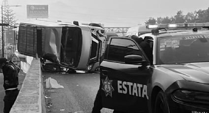 Volcadura en la Autopista México-Puebla: Se accidenta camioneta turística, hay 4 heridos