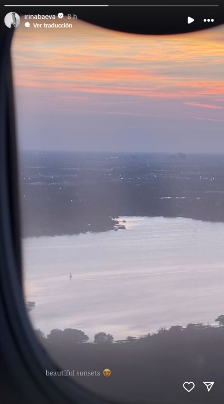 Irina Baeva presumió la vista desde un vuelo