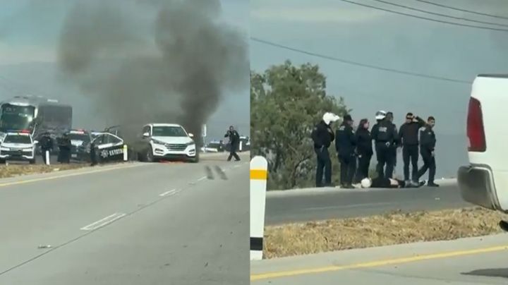 Abaten a 2 presuntos y detienen a 3 en Hermosillo; filtran VIDEO del enfrentamiento en carretera