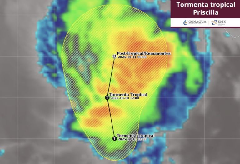 Conoce la trayectoria de la tormenta 'Priscilla'. Foto: Conagua