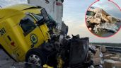 Foto ilustrativa de la nota titulada: Tragedia en carretera de Cajeme: Dos tráileres chocan y muere uno de los conductores