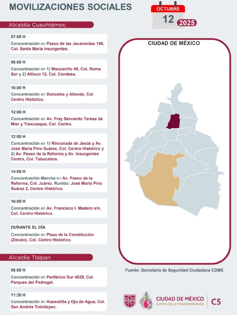 Tráfico en CDMX hoy 12 de octubre 