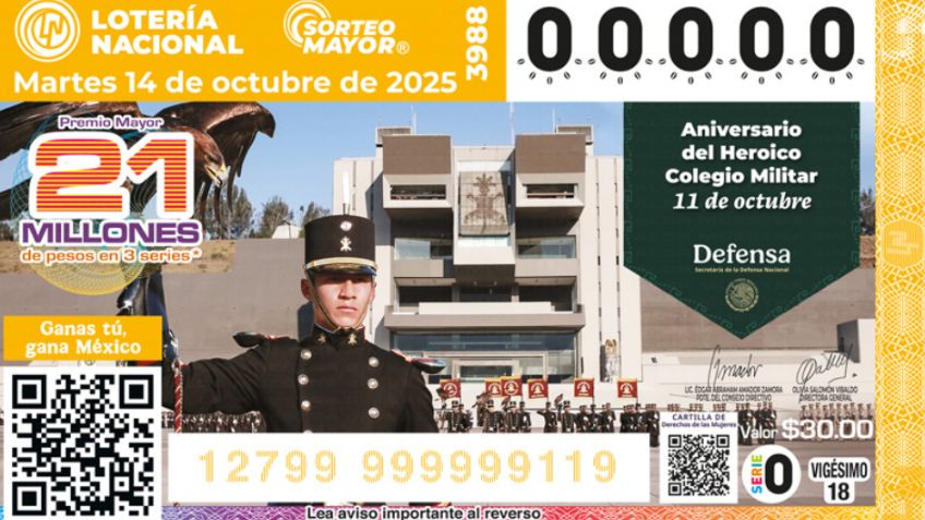 Lotería Nacional: Lista COMPLETA de GANADORES del Sorteo Mayor No. 3988 de HOY martes 14 de octubre