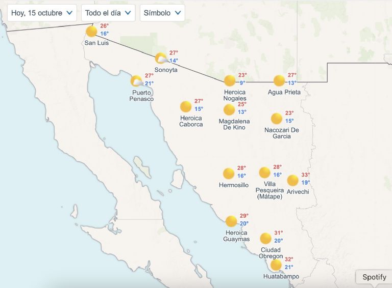 Así será el clima en Sonora este miércoles. Foto: Conagua
