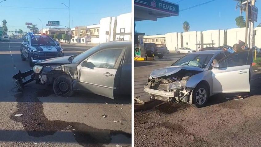 Irresponsabilidad de conductor provoca choque y deja a mujer lesionada en Ciudad Obregón