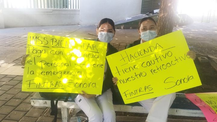 Ciudad Obregón: Empleados del IMSS Bienestar protestan por falta de pago y exigen derechos laborales