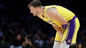 Foto ilustrativa de la nota titulada: Duro golpe a Lakers, Doncic se lesiona y estará fuera por al menos una semana