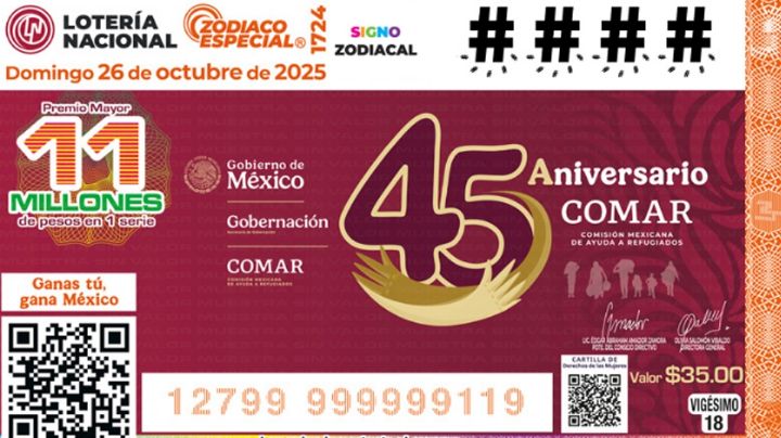 Lista COMPLETA de GANADORES del Sorteo Zodiaco No. 1724 de la Lotería Nacional de HOY, domingo 26 de octubre