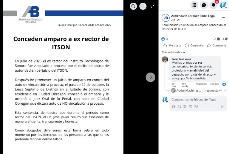 Conceden amparo a exrector de Itson que fue vinculado por presunto desvío y abuso de autoridad