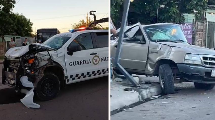 Patrulla de la Guardia Nacional choca al sur de Ciudad Obregón; perseguían a delincuentes