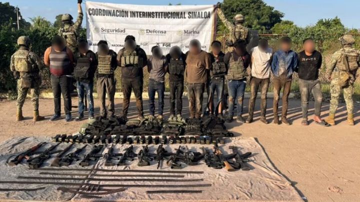 Los Mayos se enfrentan a marinos en Sinaloa; hay 13 sicarios detenidos y armas aseguradas