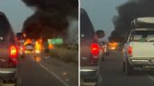 Foto ilustrativa de la nota titulada: Autoridades se movilizan por voraz incendio de automóvil en carretera de Hermosillo