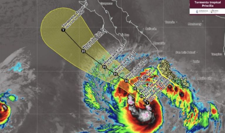 Conoce más detalles sobre la tormenta 'Priscilla'. Foto: Conagua