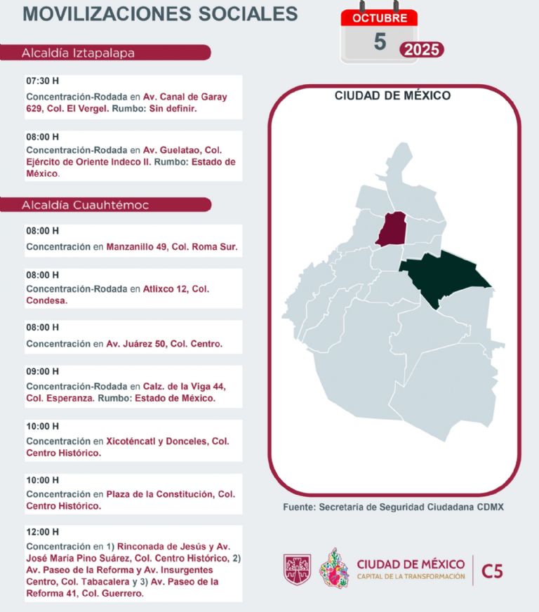 Tráfico en CDMX hoy 5 de octubre 