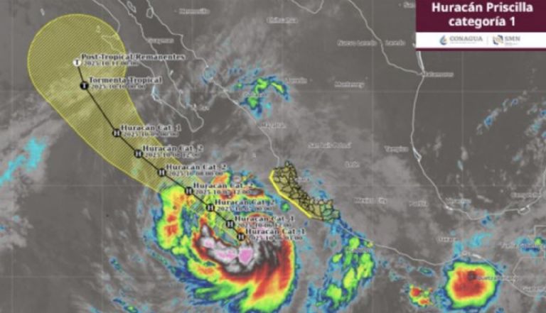 Conoce los efectos del huracán 'Priscilla' para este lunes. Foto: Conagua