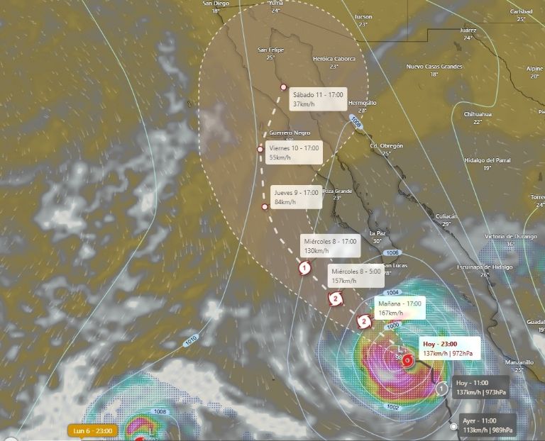 Así es la trayectoria de 'Priscilla'