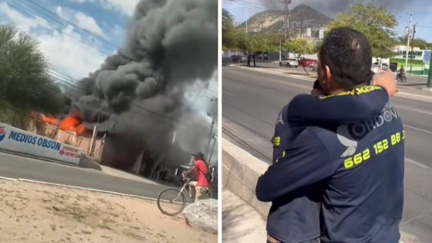 Explosión de gas provoca  incendio al sur de Hermosillo; hay dos personas quemadas