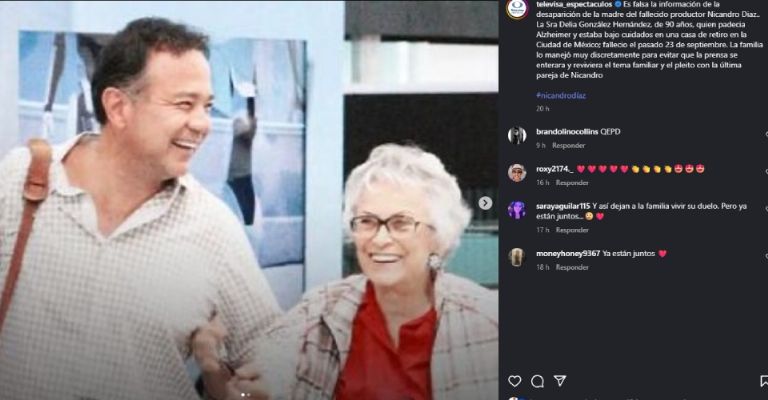 Reportan la muerte de la madre de Nicandro Díaz tras decirse que estaba desaparecida