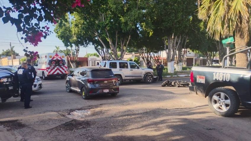 Choque en Cajeme: Embisten y lesionan a motociclista en el fraccionamiento Villa Bonita