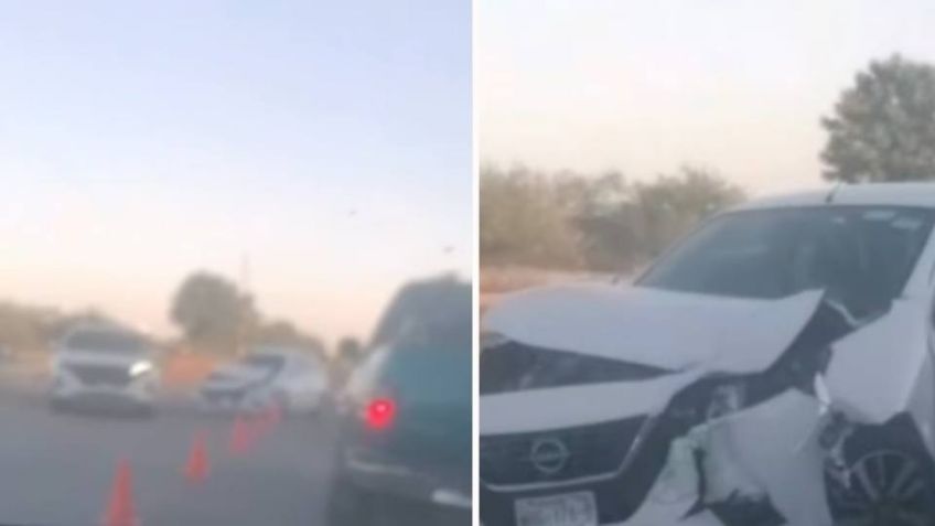 Se registra aparatoso choque al norte de Ciudad Obregón; vehículo resultó con pérdida total