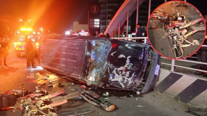 Conductor ebrio impacta por alcance a dos motocicletas en Durango; reportan un muerto