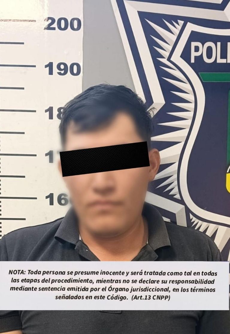 El detenido fue identificado como Jhonny J. 'N', de 22 años de edad.