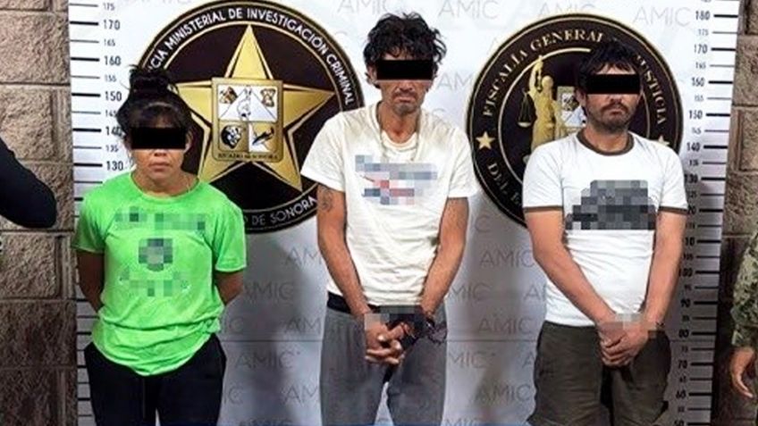 Arrestan a mujer y dos hombres en Hermosillo; iban armados y con 59 envoltorios de droga