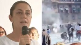 Foto que representa a Desde Tabasco, Claudia Sheinbaum condena violencia durante marcha de la Generación Z