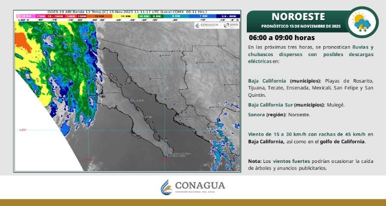 Así será el clima en Sonora este sábado. Foto: Conagua