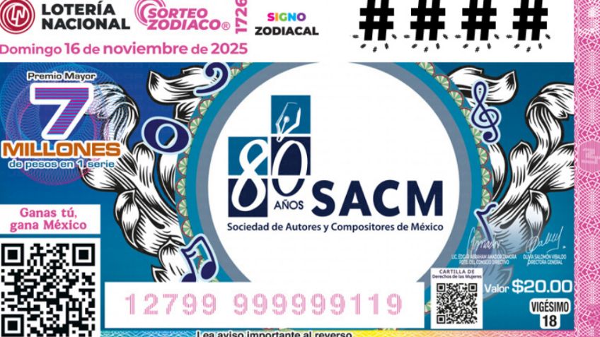 Lista COMPLETA de GANADORES Sorteo Zodiaco No. 1726 de Lotería Nacional, HOY domingo 16 de NOVIEMBRE