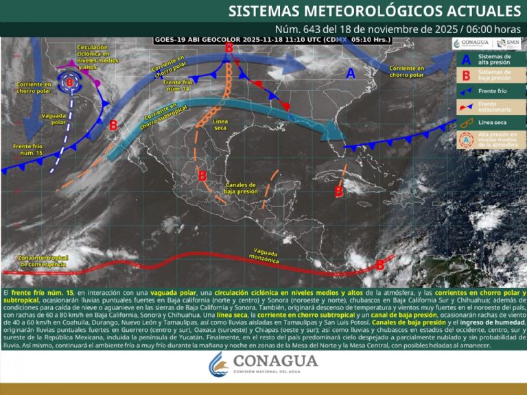 Así será el clima en México este martes. Foto: Conagua