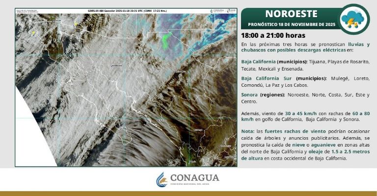 Las condiciones del clima para Sonora hoy en la noche