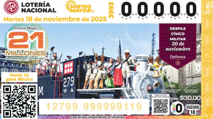 Lotería Nacional: Lista COMPLETA de GANADORES del Sorteo Mayor No. 3993 de HOY martes 18 de noviembre