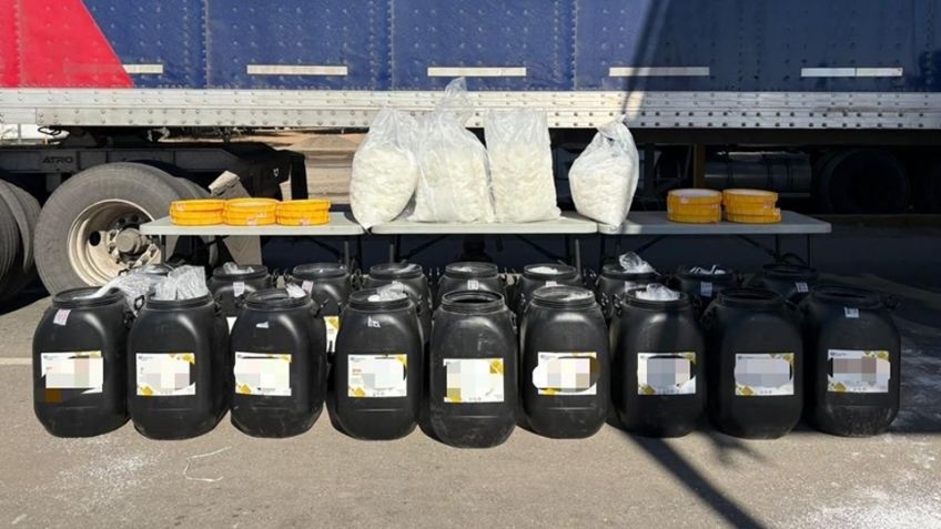 Decomisan en Sonora 300 kilos de crytal ocultos en tambos de químicos; hay dos detenidos