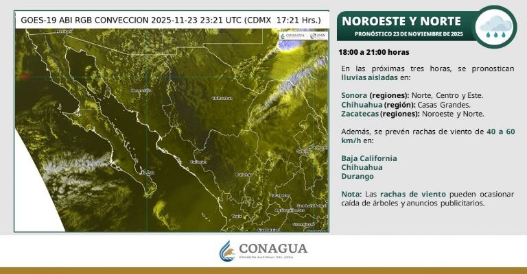 El clima en Sonora para hoy en la noche