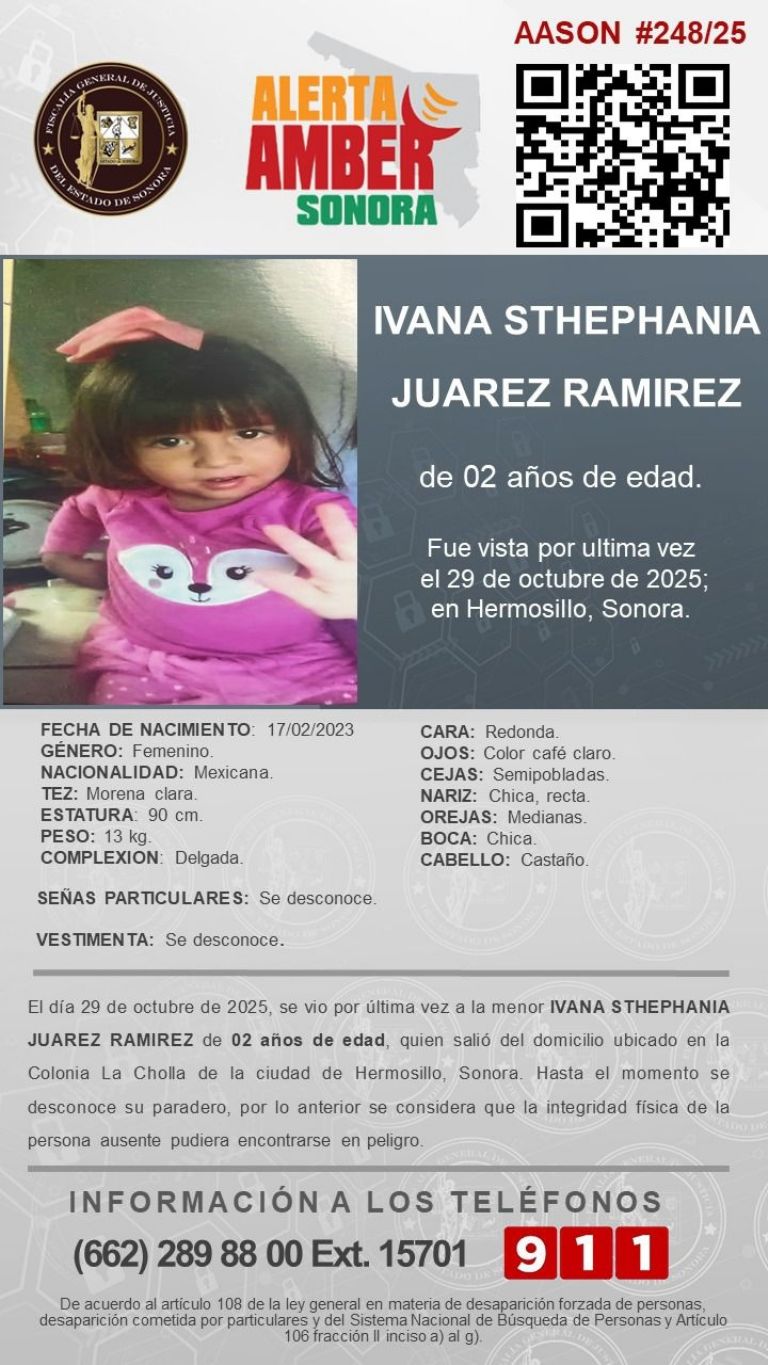 Desaparece madre y su hija de 2 años en Hermosillo; hace 26 días no se sabe nada de ellas